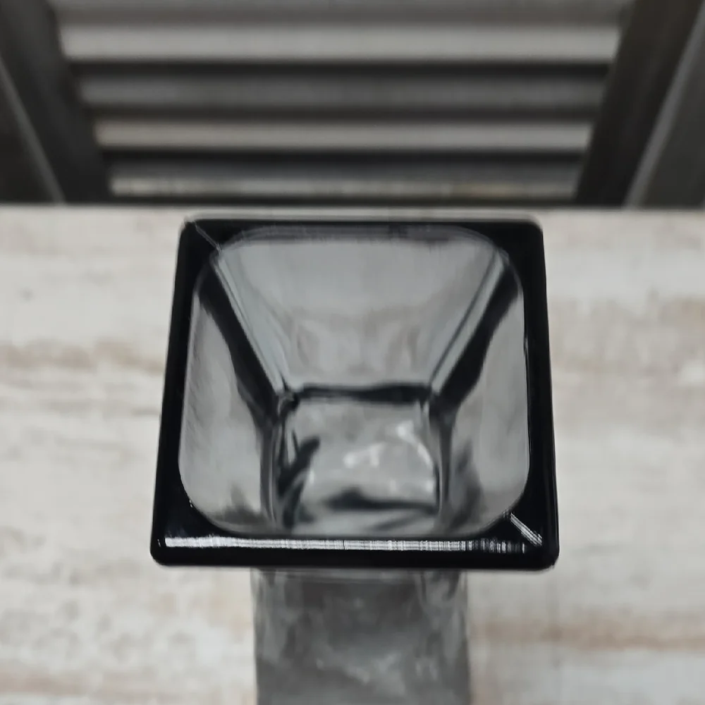 Elegant Smokey Gray Glass Vase By Vidrios San Miguel